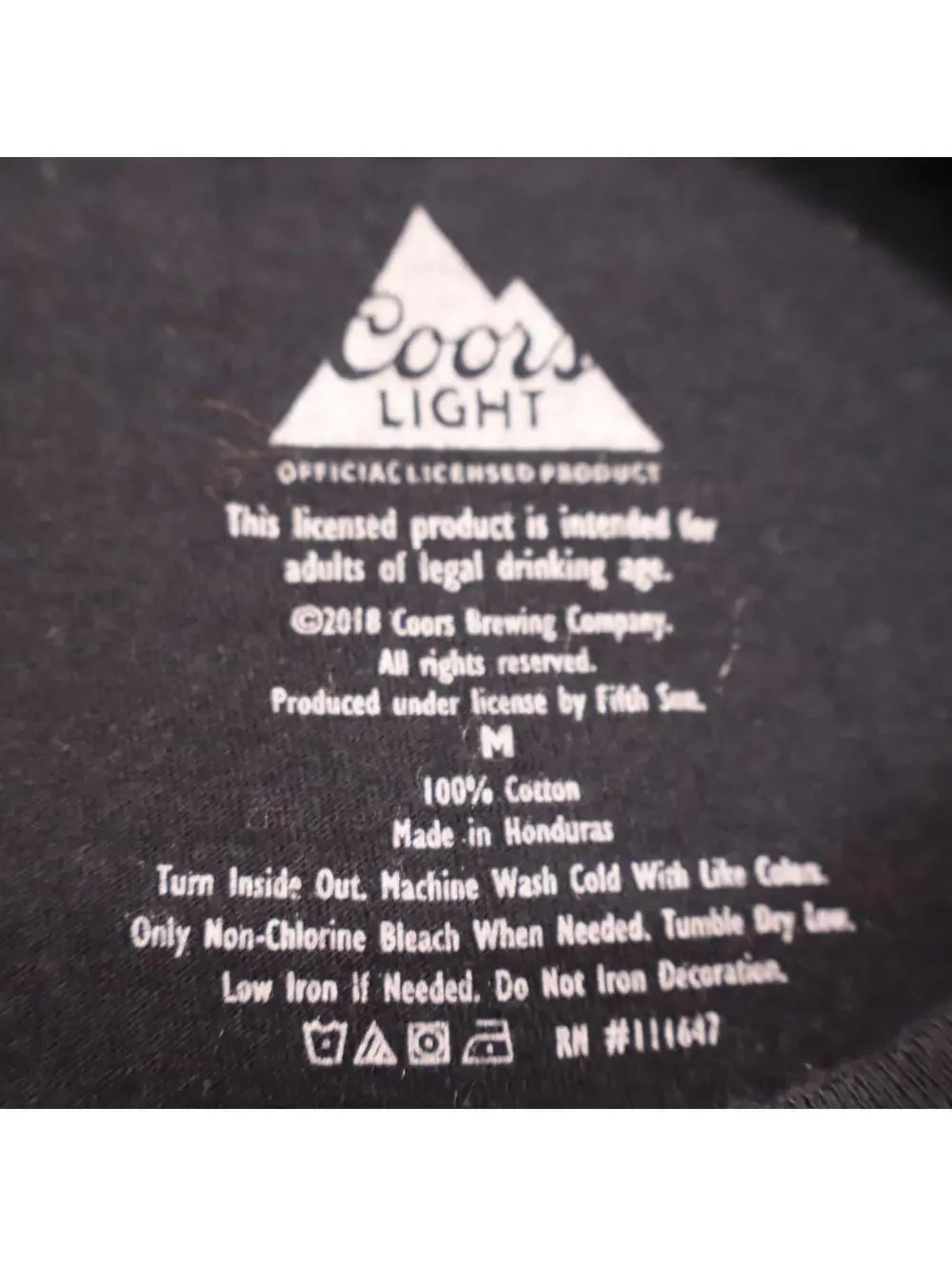 Coors Shirt Medium Mens Beer Black Short Sleeve 2018 - Picture 5 of 6